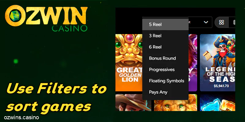 Use Filters to sort games